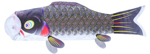 MERRYHAPY Koi-fisch- Windsäcke Für Den Außenbereich, Langlebig, 100 Cm Koi-fisch-windsack Flagge in Karpfenform Dekorative Flagge Fischdrachen-windsack Japanischer Draussen Windfahne