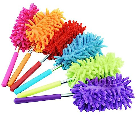 Pack of 2 Staubwedel Teleskop Mop Dusters Extendable Duster Staubwedel Lang Ausziehbar Staubwedel Waschbar Soft Dusting Remover Microfibre Duster Dust Wipe Cleaner Telescopic Duster(Farbe Zufällig)