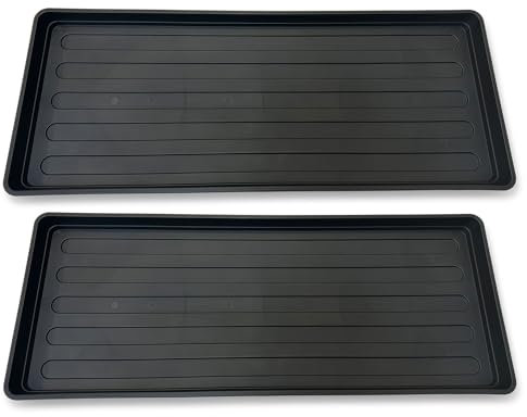 EarlyGrow 2-Pack Grow Bag Tray 100cm x 40cm Garden Plant Watering Indoor, Outdoor, Greenhouse for Tomatoes, Fruits and Vegetables, and Boots, Litter or Oil Tray