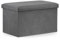 Home Collective Klapphocker, 2-in-1-Hocker und Stauraum, XL - 60 x 38 x 38 cm, 80 kg Sitzlast, 63 l Stauraum, Sitzhocker Aufbewahrungsbox Grauer Samt