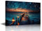 TISHIRON Seascape Wandkunst, Glitzer, Sternenhimmel in der Nacht, Ölgemälde-Stil für Wohnzimmer, Schlafzimmer, Wanddekoration, Leinwand, moderne Heimdekoration für Hintergrund, Tapetendrucke, 61 x