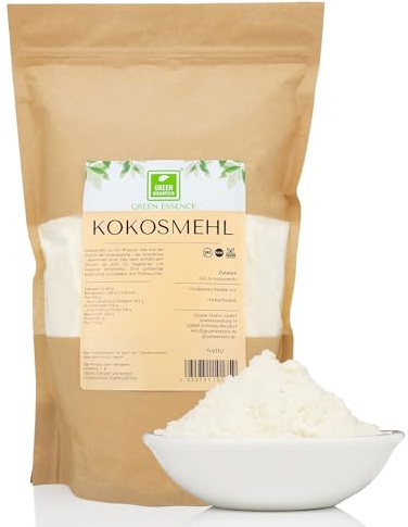 Kokosmehl 1 kg Keto Mehl, Kokosnussmehl fein gemahlen 1kg von Green Essence | Kokos Mehl aus Kokosnuss Fleisch, ideal zum Backen, Low Carb & Keto Rezepte, Kokosmehl Keto ohne Zucker, 1kg