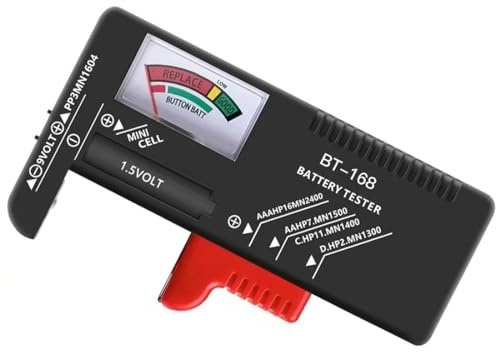 Battery Tester Checker Battery Capacity Tester Display Checkered Analyzer Digital Universal for C AA AAA D N 9V 1.55V Button Cell Batteries