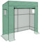Outsunny Serre de Jardin PE, Serre de Balcon, bâche renforcée 140 g/m², châssis en Acier, Porte zippée Enroulable, 2 fenêtres, pour légumes Plantes Fleurs, intérieur et extérieur, 196x77x197cm, Vert