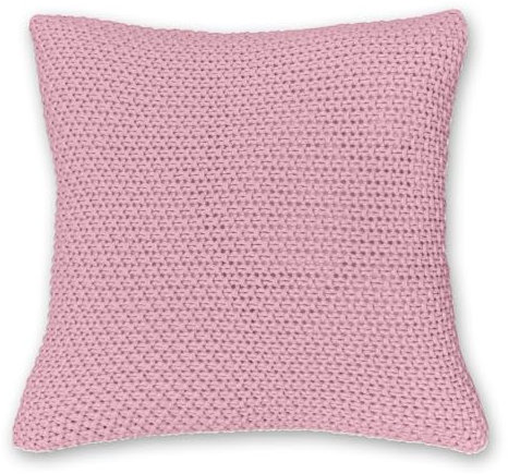 Kissenbezug Strick 45x45 cm rosa - Reißverschluss Oeko-TEX Sofakissen Dekokissen warme weiche Kissenhülle mit edlem und schlichtem Strickmuster rosa