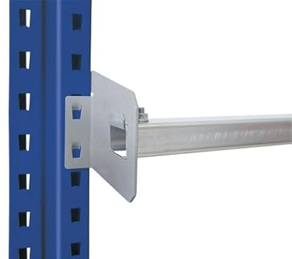 qpool24 Palettenregal-Durchschubsicherung, 3300 mm, verzinkt, Palettenüberstand 75 mm