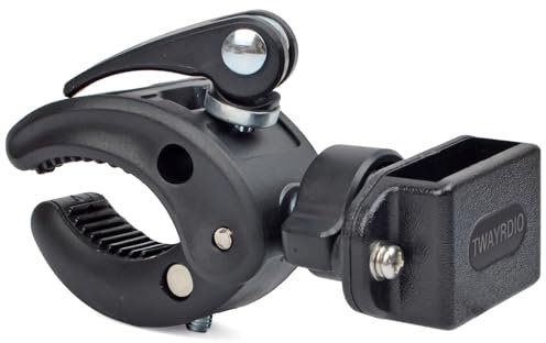 TWAYRDIO Handlebar Clamp Mount Base for Handheld Radio, Bike Mount Holder Bracket for Motorola BaoFeng Retevis Talkabout Yaesu Handhelds Walkie Talkie Two Way Radio