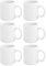 Tradineur - Pack de 6 Tazas MUG de cerámica - Resistentes y Duraderas - Aptas para lavavajillas y microondas - 9,5 x 8,2 cm - 310 ml - Blanco