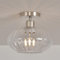 Pageone Flur Deckenleuchte Glas Ø25cm Badezimmer Deckenlampe mit Klar Glas Schirme, E27 Sand-Nickel Flur Lampe 1-Flammig, für Bad Küchen Korridor Foyer (Sand-Nickel)
