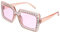 Telooco Retro Disco Sonnenbrille mit Dickem Rahmen Quadratisch Sonnenbrillen Damen Disco Brille Glitzer Strass Sonnenbrille Damen für Damen Herren 70er 80er Jahre Outfit Zubehör (Rosa)