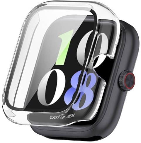 FTRONGRT Hülle Kompatibel mit vivo iQOO Watch GT/vivo Watch GT, PC + Bildschirmfilm, Kratzfest, All-Inclusive-Schutzhülle Kompatibel mit vivo iQOO Watch GT/vivo Watch GT. Transparent