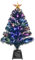 24inch Black Fiber Optic Christmas Tree,Pre-Lit Artificial Mini Christmas Tree, Tabletop Small Xmas tree with Stars Holiday Home Decorations