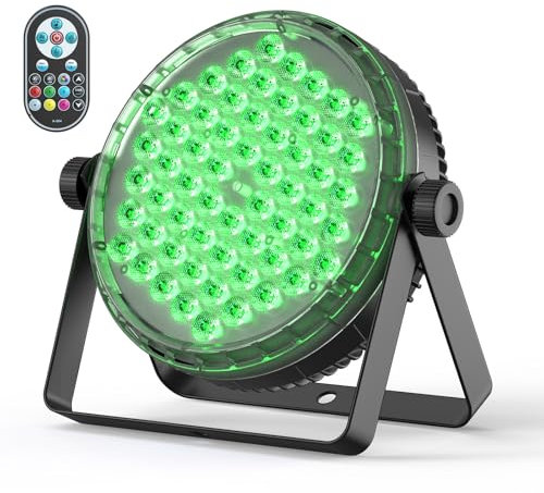 Oloaxolx 120 W 60 LED Par Projecteur, 4 en 1 RGBW Lumière DJ Avec télécommande,DMX512/8CH Lumière scène, Son/Strobe-lumiere dj professionnel-Pour fête, Mariage, Bar, Club, Décoration,Halloween, Noël