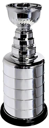 LNGODEHO 25,4 cm silberne Eishockey-Champion-Trophäe, Miniatur-Stanley-Cup-Nachbildung, Chrom-Silber-Hockey-Fans, Spieler, Trainer, Sammler-Geschenk