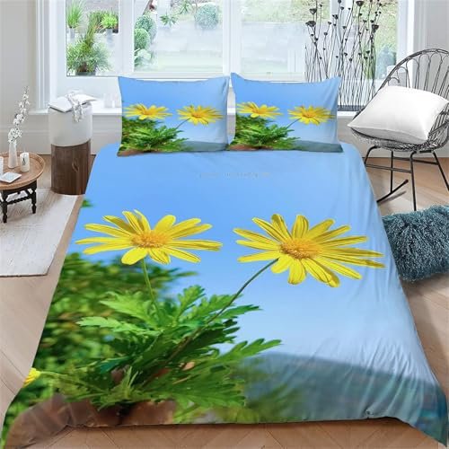 TMMDH Bettwäsche 140x200 Bettbezug Winter Bettwäsche-Sets Blume 3D Muster Weich Baby bettwäsche Set Hypoallergen Kinder bettwäsche mit 2 Kissenbezüge 80x80 cm