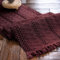 Weldomcor Burgunderrot Makramee Tischläufer Boho Baumwollflachs Tischläufer mit Quasten, Rechteckige Häkelspitze Mesh Tischdecke für Küche Vintage Bauernhaus Hochzeit Tabletop Dekor, 30x120cm