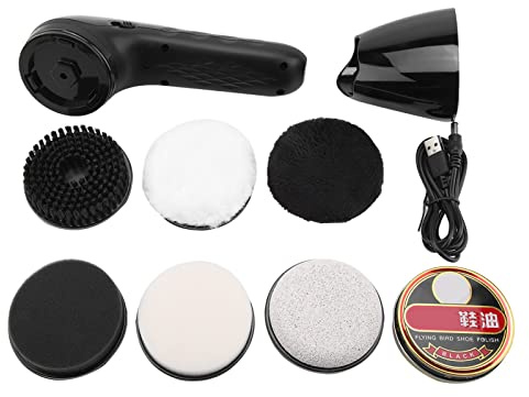 Electric Shoe Shine Kit,Shoe Polisher USB Rechargeable,8.7 x 3.3in Electric Shoe Cleaner Brush,Electric Shoe Brush Handheld Multifunctional Leather Shoes Polisher