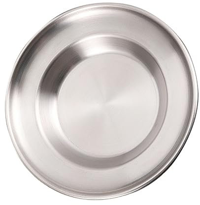 Cabilock Plato De Acero Inoxidable Redondo Para Servir Postre Bandeja Para Comida De Cocina Soporte Para Aperitivos Para Fiestas