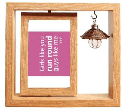 You Run Around Me Art Deco Bilderrahmen, Holz, drehbar, 10 x 15 cm