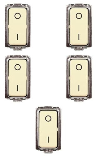 5x Interruttore 0-1 16A bipolare, Modulo bianco, Compatibile Con BTicino Magic, frutti, interruttori, pulsanti, deviatori, dimmer, sensori, PIR, buzzer, Per Placche originali e compatibili