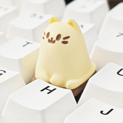 ULTRAEQUIP Artisan Keycaps, Cute Kawaii Cat Box Keycaps, Resin Handmade, Single 1U Replace Key for ESC Key Mechanical Keyboard (Cat-Tray)