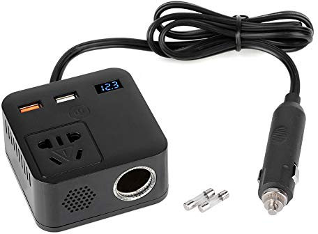 Fictory 150 W Auto-Wechselrichter mit QC3.0 USB-Ladegerät, löst Probleme mit niedrigem Stromverbrauch, erschwinglicher Preis