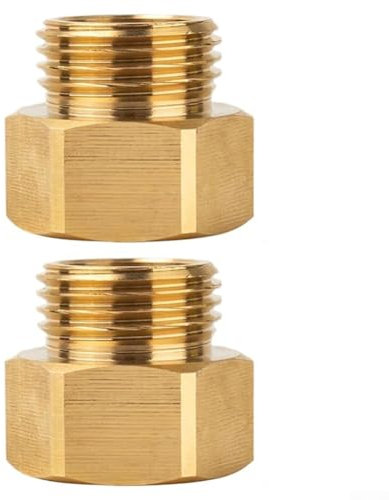 Gartenschlauch-Adapter aus massivem Messing, 3,8 cm (1 1/16 Zoll) weiblich auf 3/4 GHt-Stecker für zuverlässige Nutzung (2 Stück)