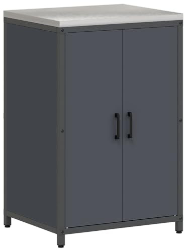 vidaXL Kitchen Storage Cabinet with Shelf with Door Anthracite Steel, Organizational Furniture, Modern Storage Solution, Customizable Shelving, Space-Saving Unit, Modular Wardrobe, Update Home Style