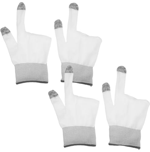 UKCOCO 2 Pairs Gaming Gloves for Sweaty Hands: Gamer Double Finger Gloves - Touchscreen Breathable E-Sports Finger Sleeves for Mobile Game & Pool Billiards
