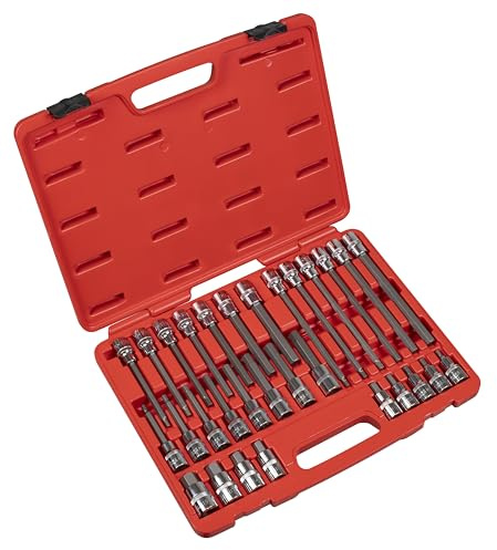 Sealey Ak2196 Hex Socket Bit Set 30Pc 1/2Sq Drive