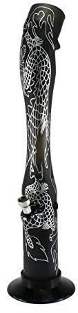 Budawi® Bang acrylique dragon noir 40 cm Ø 50mm