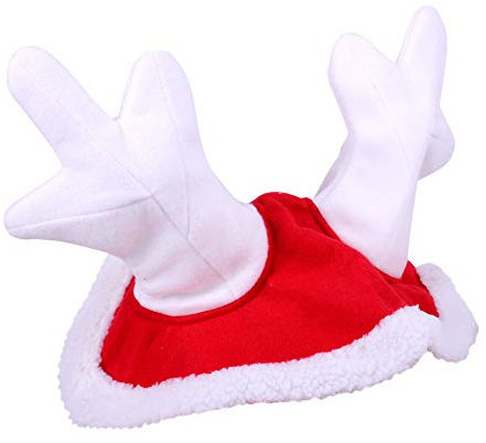 QHP Rentier Ohrhaube Weihnachten, Größe:WB, Farbe:rot