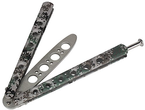 Andux, Zone, coltello a farfalla, per l’allenamento nelle arti marziali, in metallo, CS/HDD08, CS/HDD08, Mimetico