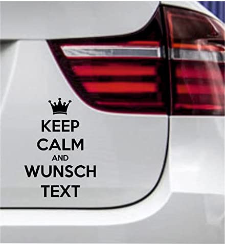 wDesigns Autoaufkleber Keep Calm and WUNSCHTEXT Aufkleber Sticker Dub JDM OEM 15x10cm