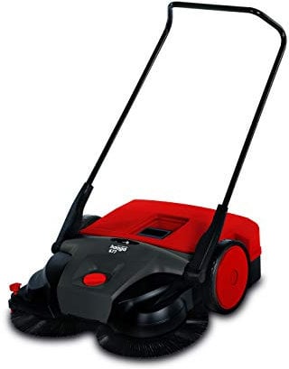 Haaga Barredora Manual 677 Profi (con cepillos a batería, incl. cargador + batería, para superficies secas/húmedas, arena o latas, adecuada para superficies mayores de 200 m²) 677400, Rojo