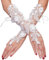 IBLUELOVER Gants Mariage Blanc Gant Déguisement Femme Mitaines Court Exquis Gants en Dentelle avec Lacet Accessoires Robe Manches Mariée Wedding Soirée Banquet Performance Cérémonie Halloween