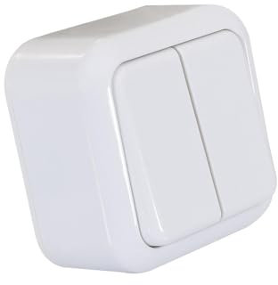 LEDKIA LIGHTING Interruptor de Superficie Doble Conmutado Blanco