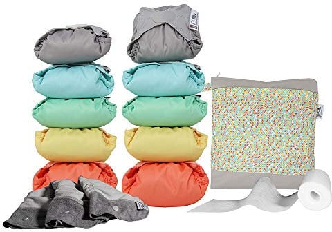 Close 347100 Close Pop-In Packung mit 10 V2 Bambuswindeln, Pastellfarben, 500 g