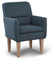 CAVADORE Diningsessel Kira / Polstersessel für Küche, Esszimmer oder Wohnküche / Passend zur Küchengarnitur Kira / Leichte Fleckenentfernung dank Soft Clean / 66 x 96 x 71 / Flachgewebe: Blau
