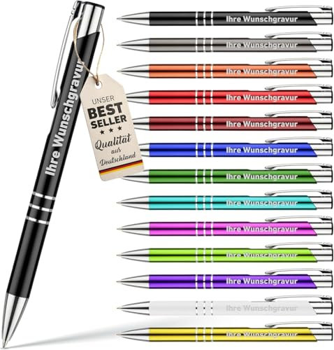 Your Gravur - Kugelschreiber mit Gravur | Cosmo - personalisierter Stift - Werbekugelschreiber mit Wunschtext & Logo - 1-2 Tage Lieferzeit - Anzahl: 100