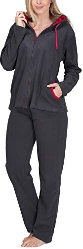 SLOUCHER Fleece-Anzug Hausanzug aus wärmenden Fleece für Damen, Farbe:anthrazit, Größe:56-58