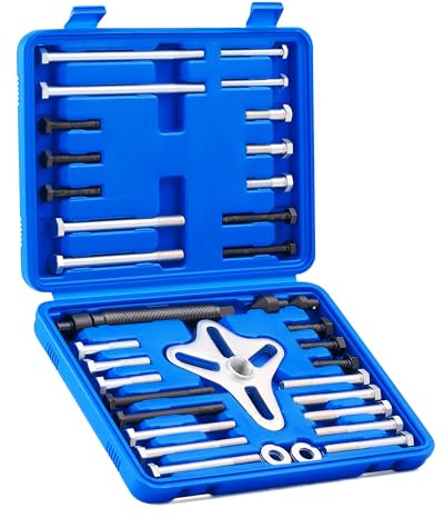 Orion Motor Tech 49pc Harmonic Balancer Puller Kit, Flywheel Puller & Gear Puller Set, Automotive Steering Wheel & Hub Puller Tool Kit, Flange Type Crank Pulley Removal Tool