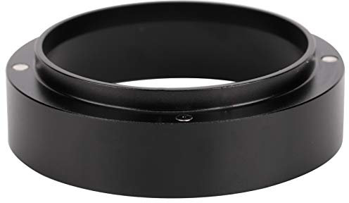 Dosierringe Aluminium-Kaffeepulver Dosierringe Trichter mit magnetischer Ersatzkaffeemaschine Zubehör Schwarz(53MM)