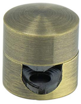 Descentrador, gancho de techo o pared, color blanco y negro, de metal, para cable eléctrico de tela/textil, fabricado en Italia, paquete de 5 unidades (latón antiguo)