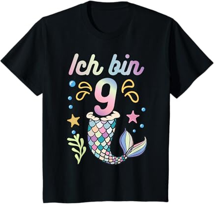 Kinder 9 geburtstag meerjungfrau meerjungfrau flo T-Shirt