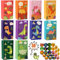 OEMG 30 Sacchetti Regalo di Carta Caramelle Compleanno Bambini, Buste Festa Dinosauri Kraft Colorata con 36 Adesivi, 22x13x8cm