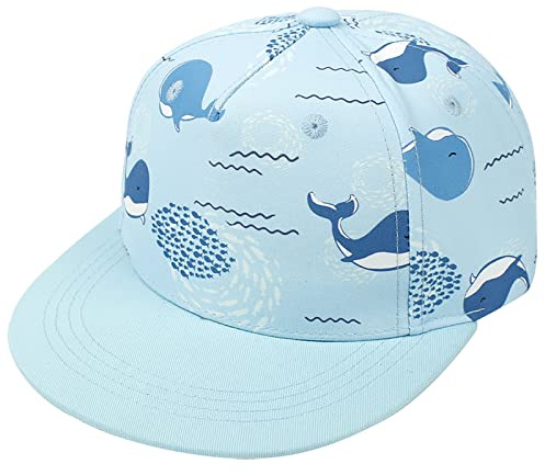 Baleine Bleu Ciel Casquette de Baseball Bébé Enfant Casquette de Soleil Réglable Été Extérieur Visière Chapeau de Sport pour 4-8 Ans Garçon Fille