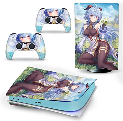 LEEWEE Anime Aufkleber Skin Für PS5 Disk Edition Konsole Und 2 Controller Vinyl Cover Skins Wraps, Blasenfrei, Langlebig, Kratzfest 33930 Kein Schaum