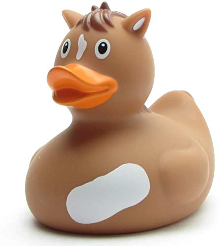 Badeente Pony I Quietscheentchen I L: 9 cm I inkl. Badeenten-Schlüsselanhänger im Set