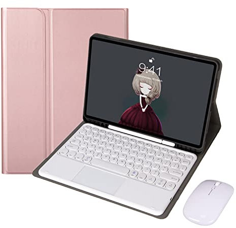 GUPENAA Custodia Tastiera Italiana per Samsung Galaxy Tab A8 10,5 Pollici 2022 [SM-X200/X205/X207] Tablet, Tastiera touchpad Wireless Staccabile con Supporto per matite e Mouse Bluetooth,Pink 2